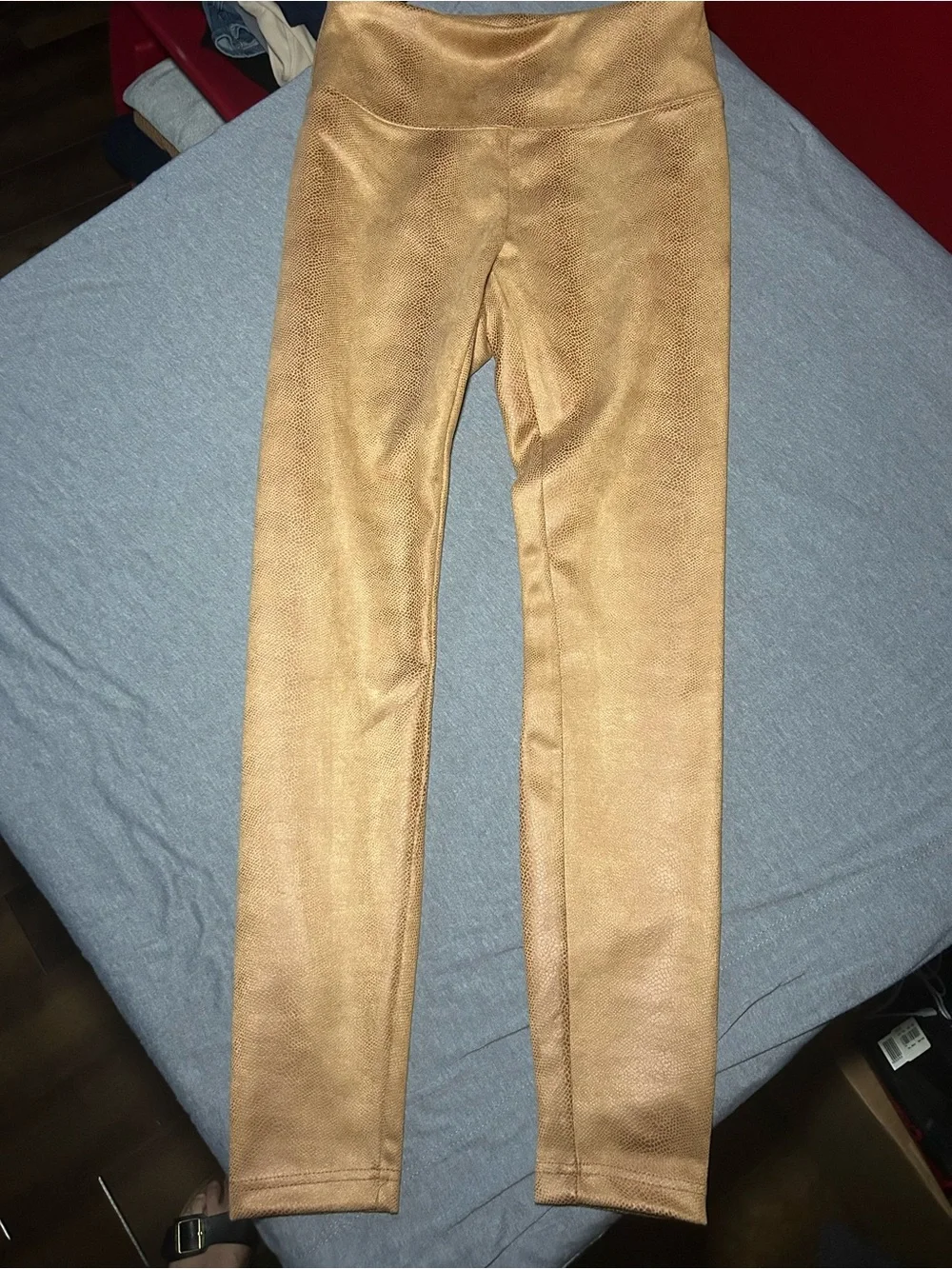 Catherine Malandrino Faux-Suede Leggings in Camel Tan